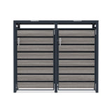Abri Métallique pour 2 Poubelles à Roulettes - Anthracite et Bois Gris