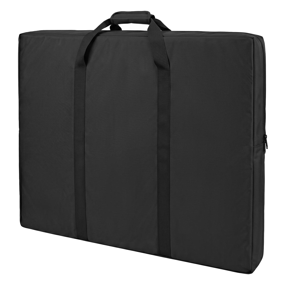 Sac de transport noir pour vitrine, rembourré, avec poignées robustes et fermeture éclair, idéal pour cartes et objets fragiles