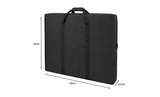 Sac de transport noir pour vitrine de cartes, dimensions 89 cm x 63 cm x 12,5 cm, avec poignées robustes et texture en nylon durable