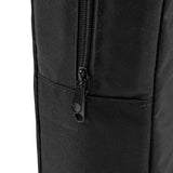 Sac de transport noir en tissu résistant, avec fermeture éclair et poche latérale pour cartes, idéal pour la protection et le transport