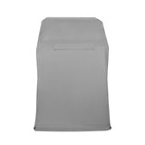 Housse de protection grise pour barbecue, en tissu résistant aux intempéries, avec une coupe ajustée et des coutures renforcées