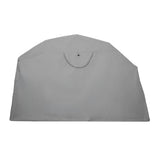 Housse de protection grise en tissu résistant, forme rectangulaire avec une ouverture ronde, idéale pour le rangement d'objets