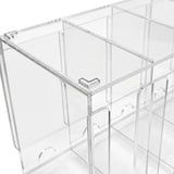 Organisateur de bureau en acrylique transparent avec plusieurs compartiments, offrant une vue claire et un design moderne et épuré