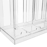 Organisateur de bureau en acrylique transparent, avec plusieurs compartiments, offrant une finition lisse et moderne pour un rangement élégant