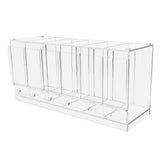 Organisateur de rangement en acrylique transparent avec six compartiments, idéal pour le stockage d'articles de bureau ou de maquillage