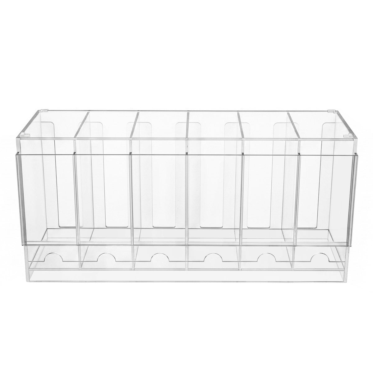Organisateur de bureau en acrylique transparent, avec plusieurs compartiments pour ranger stylos, crayons et fournitures de bureau