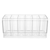 Organisateur de bureau en acrylique transparent, avec plusieurs compartiments pour ranger stylos, crayons et fournitures de bureau