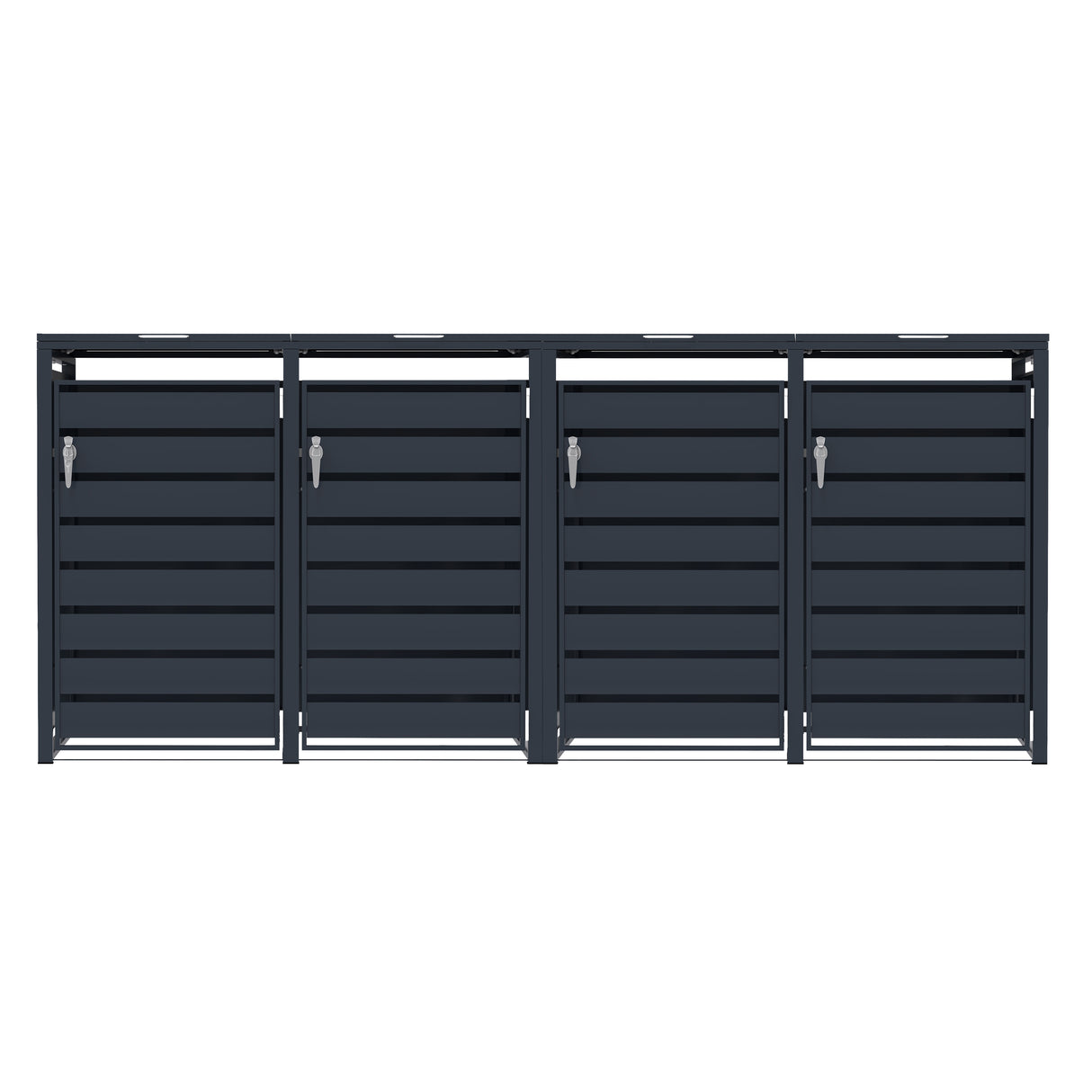 Abri Métallique pour 4 Poubelles à Roulettes - Anthracite