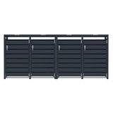 Abri Métallique pour 4 Poubelles à Roulettes - Anthracite