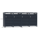 Abri Métallique pour 4 Poubelles à Roulettes - Anthracite