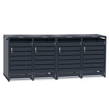 Abri Métallique pour 4 Poubelles à Roulettes - Anthracite
