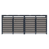 Abri Métallique pour 4 Poubelles à Roulettes - Anthracite et Bois Gris