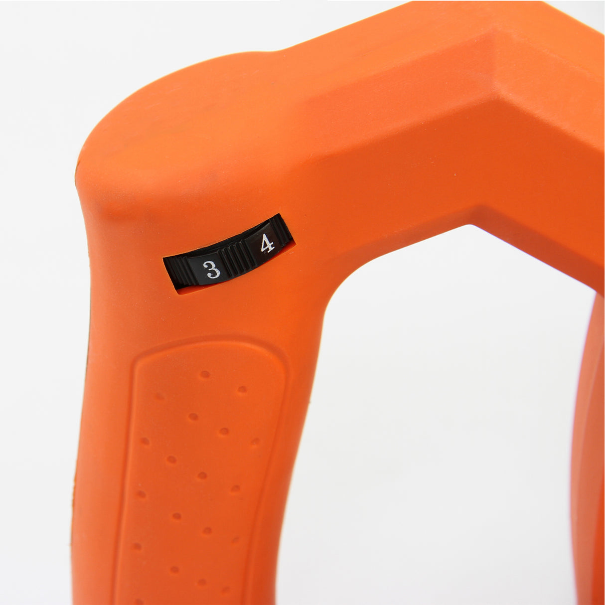 Poignée ergonomique orange du batteur à main T-Mech, avec échelle de réglage pour la vitesse, texture antidérapante pour un meilleur confort