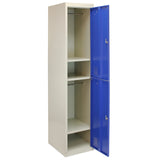 Casier de Rangement de 2 Portes en Acier Bleu