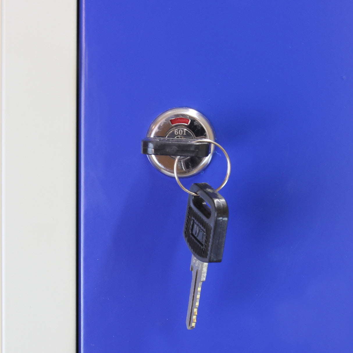Casier de Rangement de 3 Portes en Acier Bleu