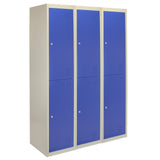 Casier de Rangement de 2 Portes en Acier Bleu