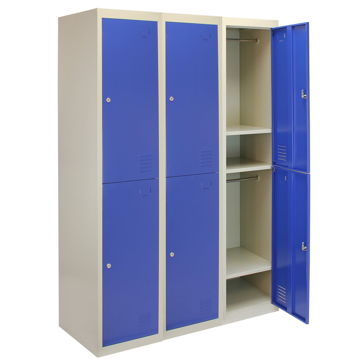 Casier de Rangement de 2 Portes en Acier Bleu