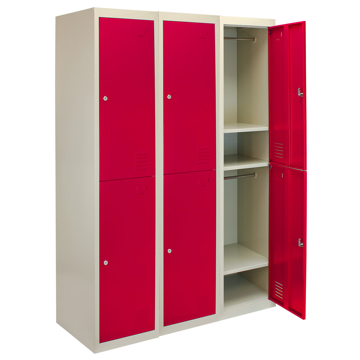 Casier de Rangement de 2 Portes en Acier Rouge