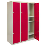 Casier de Rangement de 2 Portes en Acier Rouge