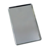 Plateau en acier inoxydable rectangulaire, surface lisse et brillante, idéal pour cuire des pizzas et pâtisseries au four professionnel KuKoo