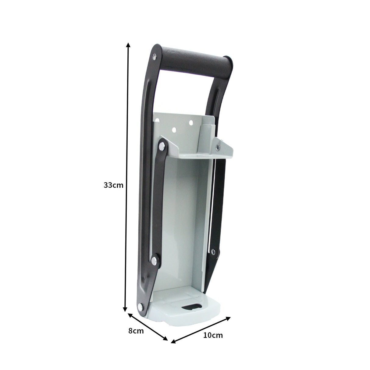 Poubelle incastrable KuKoo de 90 L, en métal gris avec une poignée noire, design moderne et dimensions de 33 cm de hauteur, 10 cm de largeur et 8 cm de profondeur