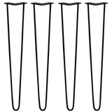 Pieds de table noirs en métal, hauteur de 71 cm, avec deux tiges de 10 mm, design élégant et moderne, parfaits pour meubles