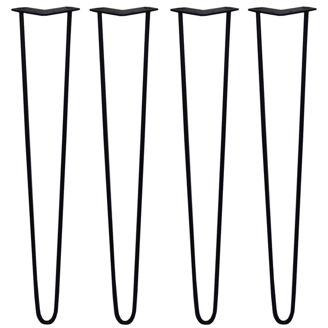 Pieds de table noirs en métal, hauteur de 71 cm, avec deux tiges de 10 mm, design élégant et moderne, parfaits pour meubles