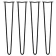 Pieds de table noirs en métal, 71 cm de hauteur, avec deux tiges de 12 mm, au design élégant et moderne, parfaits pour meubles