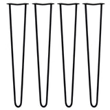 Pieds de table noirs en métal, 71 cm de hauteur, avec deux tiges de 12 mm, au design élégant et moderne, parfaits pour meubles