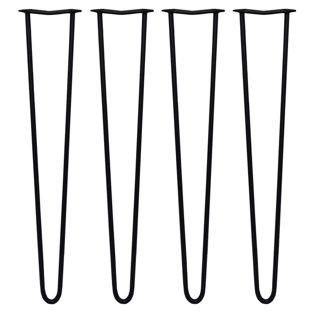 Pieds de table noirs en métal, 71 cm de hauteur, avec deux tiges de 12 mm, au design élégant et moderne, parfaits pour meubles