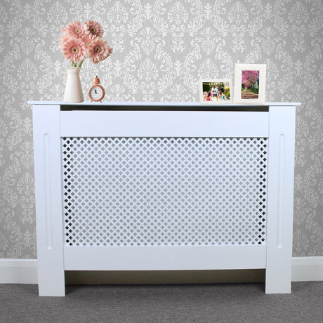Cache Radiateur en MDF Blanc 111,5 cm