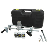 Mortaiseuse T-Mech avec 6 fraises, boîtier noir robuste, accessoires en métal argenté, idéal pour le travail du bois