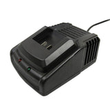 Chargeur noir pour agrafeuse-cloueuse électrique, avec indicateurs lumineux rouge et vert, conçu pour une batterie supplémentaire