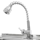 KuKoo Évier Commercial en Inox sur Pied à 2 Cuves – Égouttoir à Droite