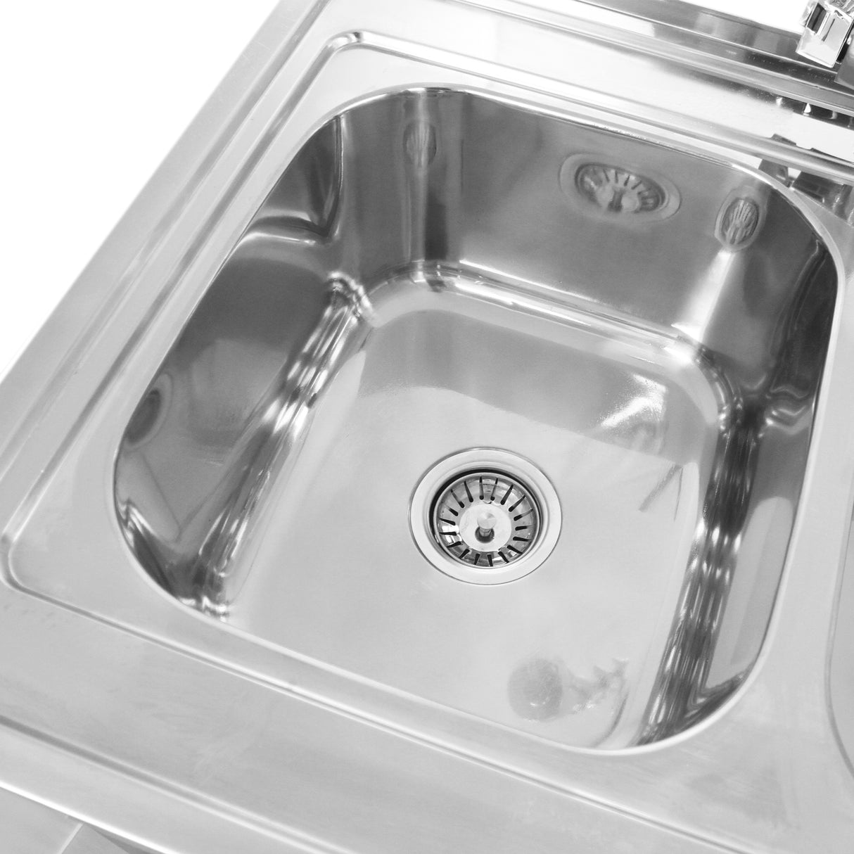 KuKoo Évier Commercial en Inox sur Pied à 2 Cuves – Égouttoir à Droite