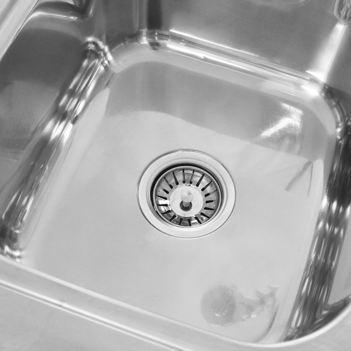 KuKoo Évier Commercial en Inox sur Pied à 2 Cuves – Égouttoir à Droite