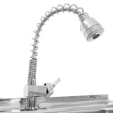 KuKoo Évier Commercial en Inox sur Pied à 2 Cuves – Égouttoir à Gauche