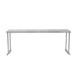 Étagère d'appoint en métal argenté, design épuré, dimensions 150 cm, surface lisse et résistante, idéale pour le rangement moderne