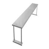 Étagère d'appoint en acier inoxydable, finition brillante, 150 cm de long, avec des pieds solides et un design moderne et minimaliste