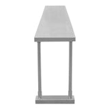 Étagère d'appoint en métal argenté, design minimaliste, surface lisse et rectangulaire, hauteur de 150 cm, idéale pour le rangement