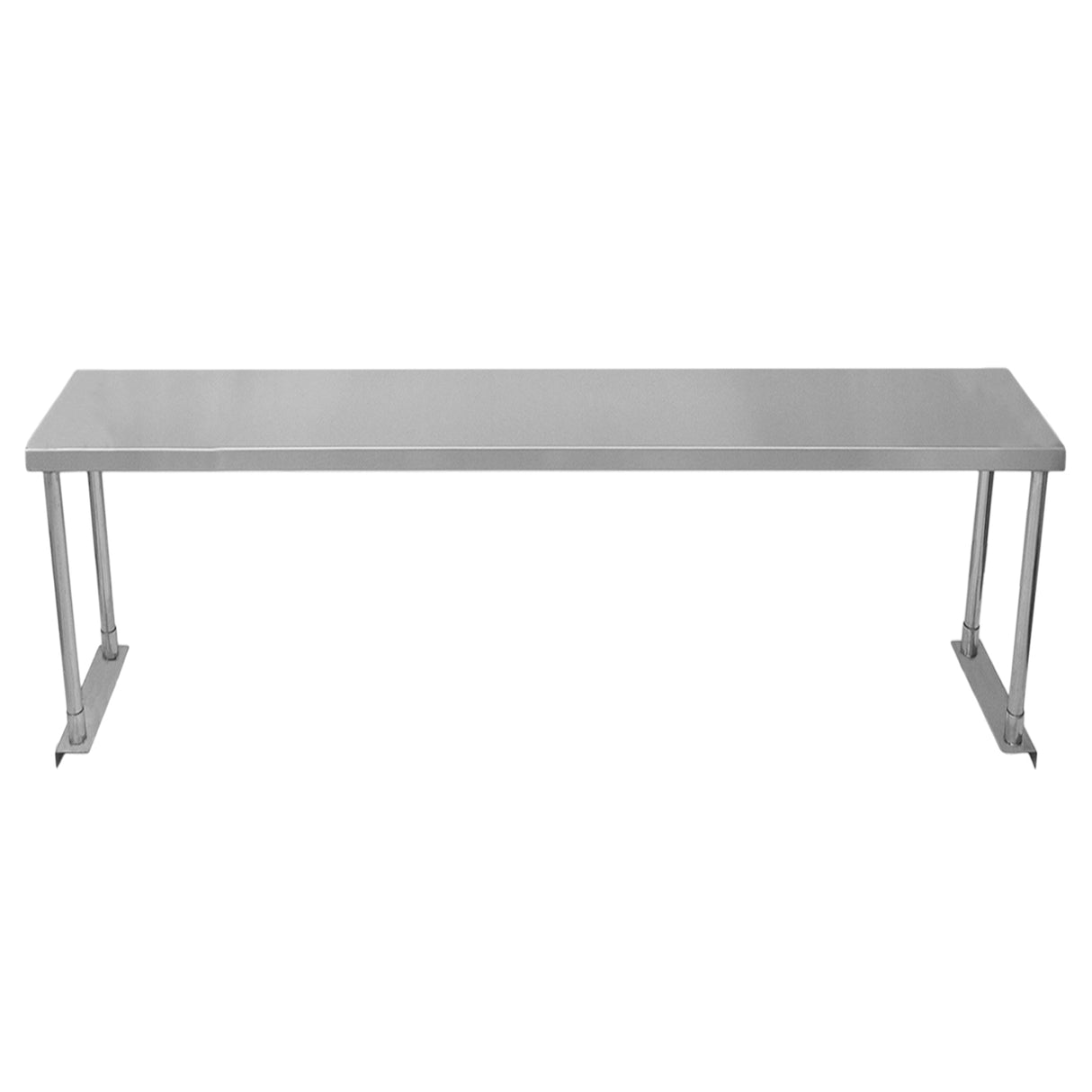Étagère d'appoint en métal argenté, design moderne, surface lisse et rectangulaire, idéale pour le rangement ou la décoration intérieure