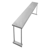 Étagère d'appoint en acier inoxydable, finition brillante, design minimaliste, dimensions de 180 cm, idéale pour le rangement moderne