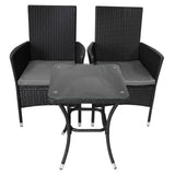 Jardí Set Bistro en Rotin Noir