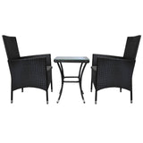 Jardí Set Bistro en Rotin Noir