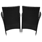 Jardí Set Bistro en Rotin Noir