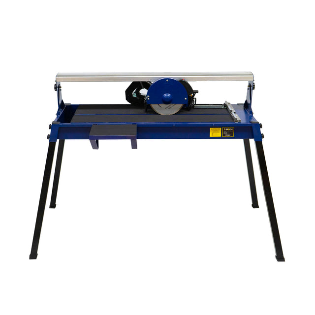 Scie de carrelage sur table, 720 mm, 800 W, avec cadre en métal noir, surface de coupe lisse et moteur puissant, idéale pour les travaux de carrelage