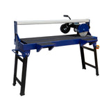 Scie de carrelage sur table, 1200 mm, couleur bleue, avec un moteur de 1400 W, conçue pour des coupes précises et efficaces