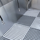 Baignoire de toilettage en inox, surface antidérapante avec trous, finition lisse et brillante, idéale pour le toilettage des animaux
