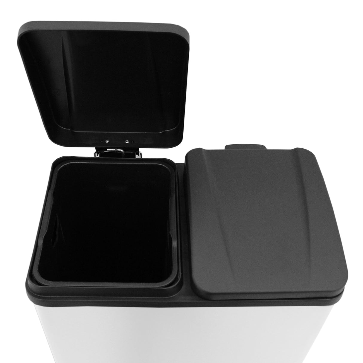 Poubelle de Recyclage à Double Bac 60 L - Blanc