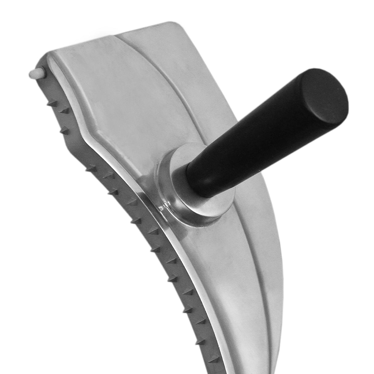 Trancheuse de viande en acier inoxydable de 25 cm avec poignée noire, lame dentelée et design ergonomique pour une coupe précise